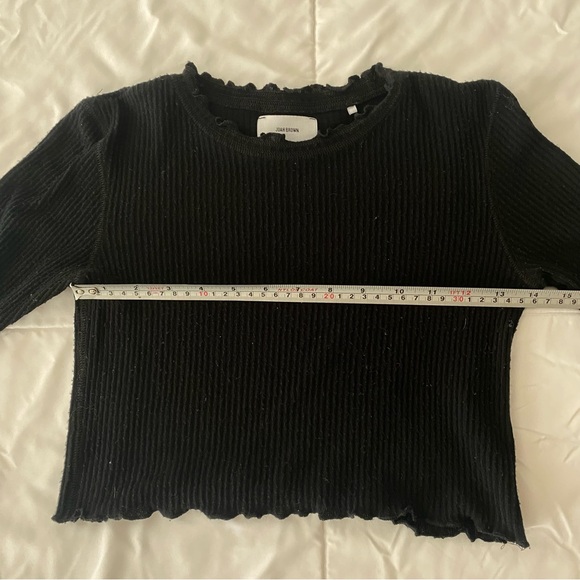 JOAH BROWN CROPPED SCALLOP CREW NECK - Picture 5 of 7